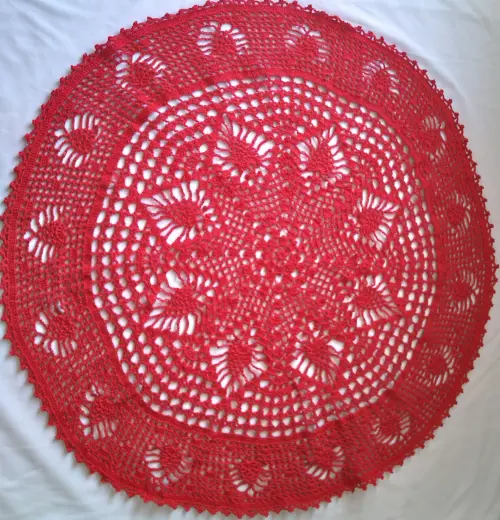 centro de mesa em crochê vermelho - pronta entrega peça única