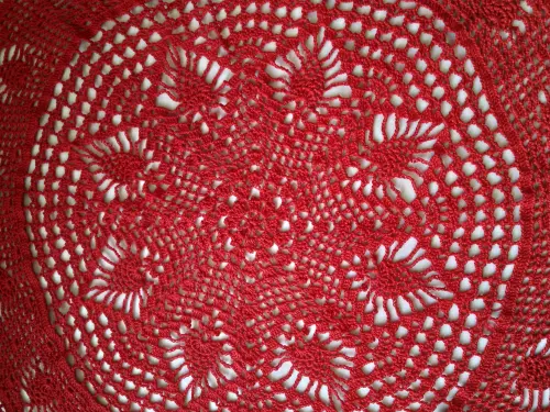 centro de mesa em crochê vermelho - pronta entrega peça única