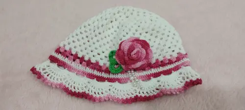 chapéu em linha de algodão infantil - pronta entrega - peça única