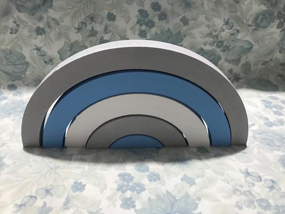 Arco-íris MDF azul/cinza/branco