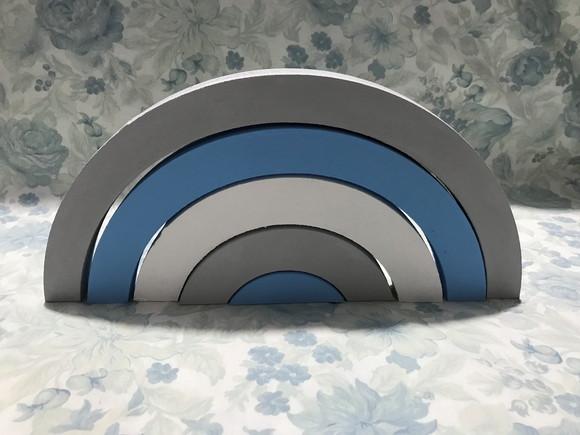 Arco-íris MDF azul/cinza/branco