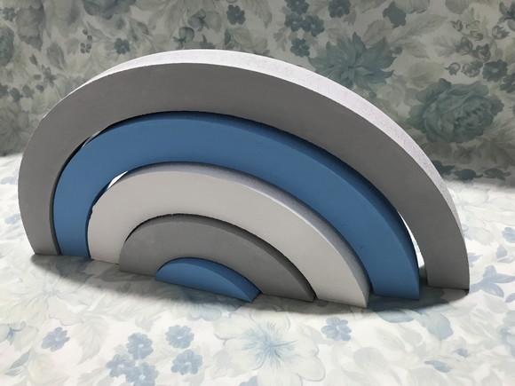Arco-íris MDF azul/cinza/branco
