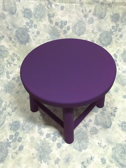 Banquinho Em Madeira Roxo