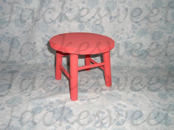 Banquinho Em Madeira Vermelho