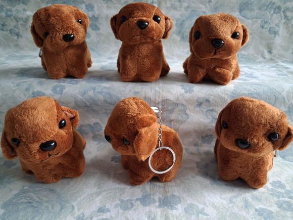 Cachorro em Pelúcia Chaveiro 15 Unid Marrom Fs