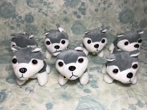 Cachorro em Pelúcia Chaveiro Husky Siberiano 20 Unidades