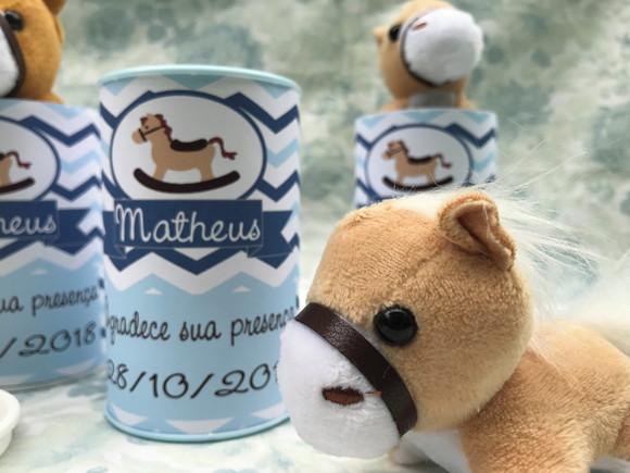 Cavalinhos em Pelúcia Chaveiro + Cofrinho 10 Unidades
