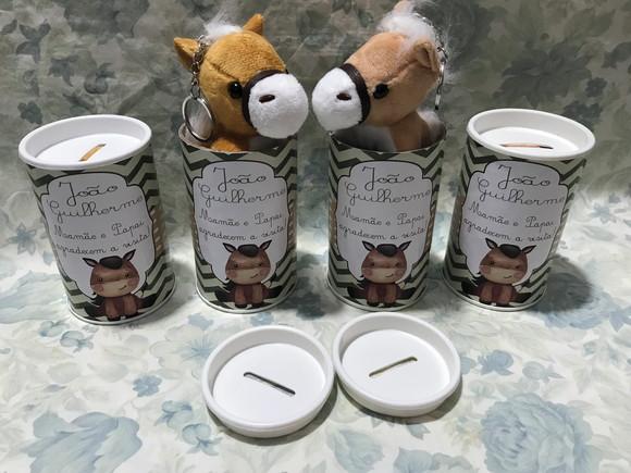 Cavalinhos em Pelúcia Chaveiro + Cofrinho 20 Unidades