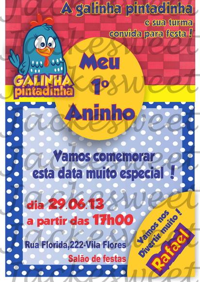 Convite Personalizado - Galinha 01
