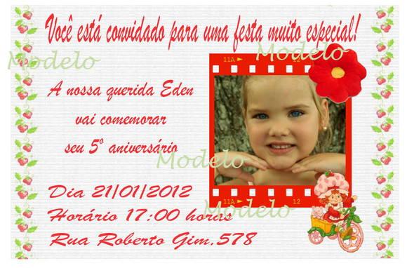 Convite Personalizado - Moranguinho