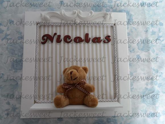Enfeite Porta Maternidade Urso Provençal