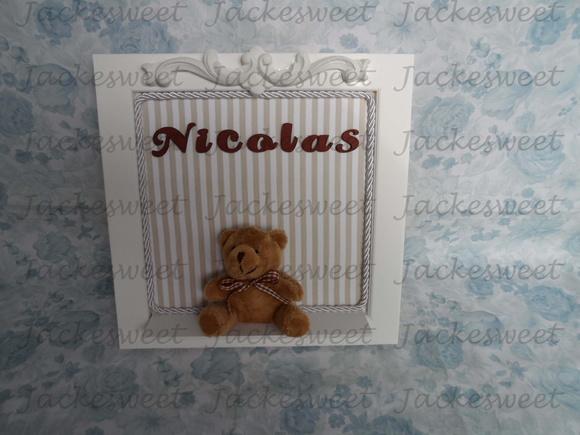 Enfeite Porta Maternidade Urso Provençal