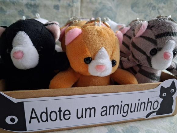 Gatinho em Pelúcia 10unid com Bandeja Personalizada