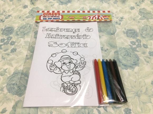 Kit para colorir + giz de cera
