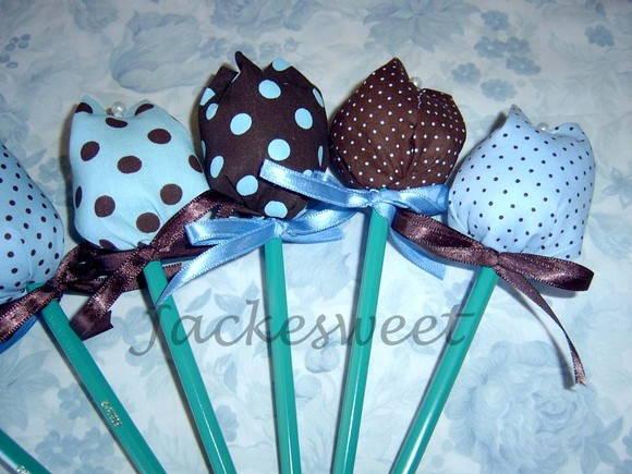 Lápis com Ponteira Tulipas Azul e Marrom