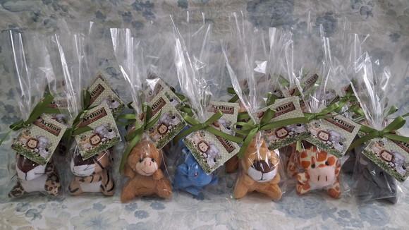 Lembrancinha Pelúcia Mini Selva Kit 35unidades