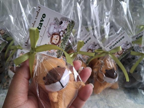 Lembrancinha Pelúcia Mini Selva Kit 40 Unidades
