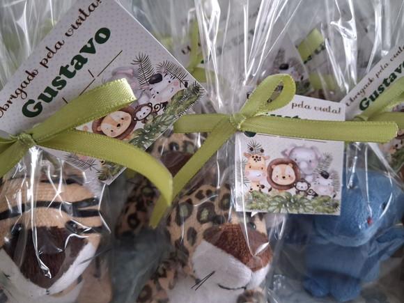Lembrancinha Pelúcia Mini Selva Kit 40 Unidades