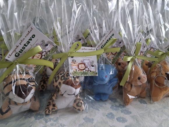 Lembrancinha Pelúcia Mini Selva Kit 40 Unidades