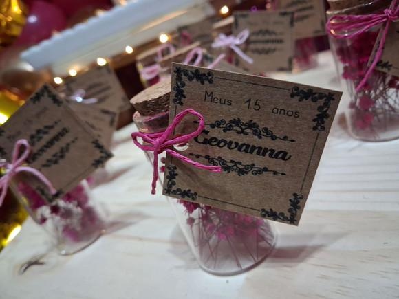 Lembrancinhas Flores Garrafa de Vidro Kit 10unid