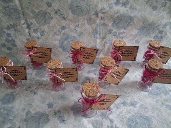 Lembrancinhas Flores Garrafa de Vidro Kit 10unid