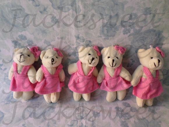 Mini Ursinha Articulada Plush Rosa