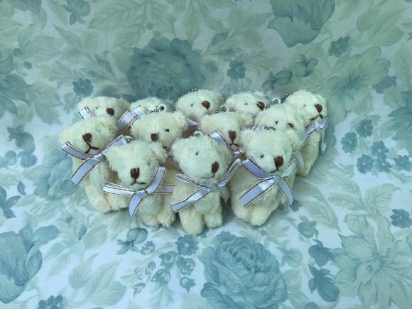 Mini Urso Articulado Filhote 6 cm Creme 20unid
