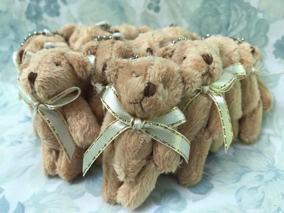 Mini Urso Articulado Filhote 6 cm Marrom Claro 20unid