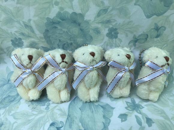 Mini Urso Articulado Filhote 6 cm Creme 20unid