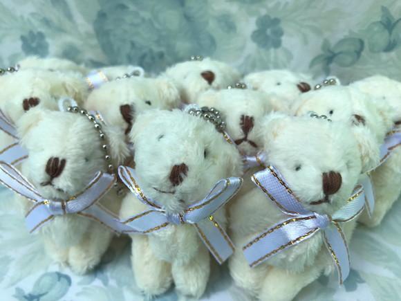Mini Urso Articulado Filhote 6 cm Creme 20unid