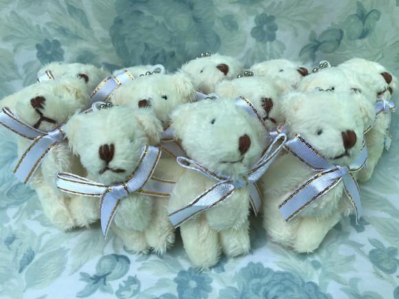 Mini Urso Articulado Filhote 6 cm Creme 20unid