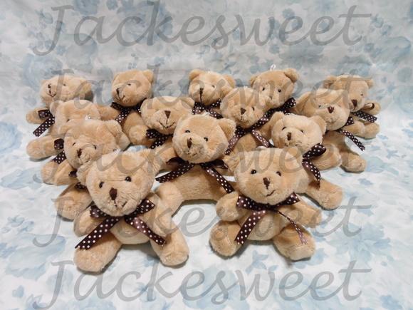Mini Urso DENGO GRAVATA MARROM BL BRANCA
