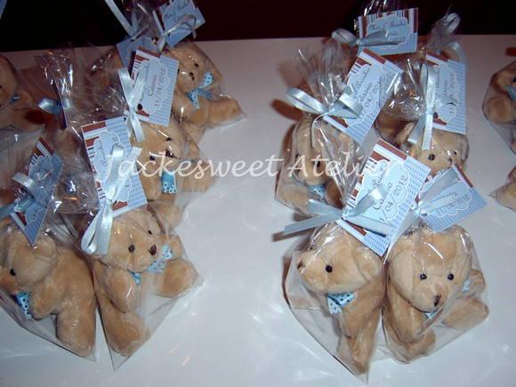 Mini Urso Mimo 01 Azulcom Marrom