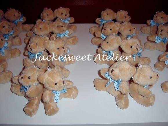 Mini Urso Mimo 01 Azulcom Marrom