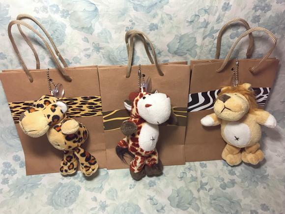 Sacola Kraft Safari Animal Print + Pelúcia Selva