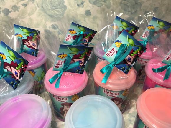 Slime Personalizado Sereia 24 Unidades