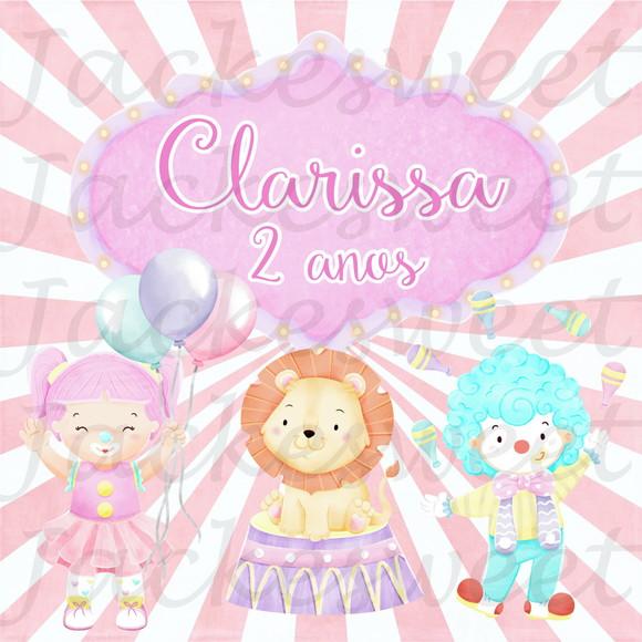 TAG CIRCO MENINA AQUARELA