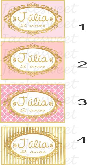 Tag Dourado Rosa Realeza