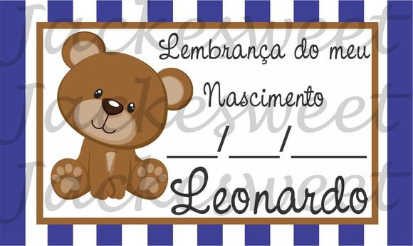 Tag Listrado Azul Marinho Ursinho