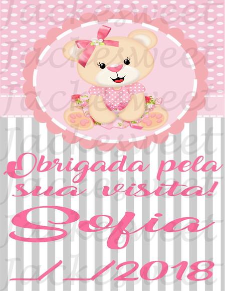 TAG URSINHA ROSA E CINZA