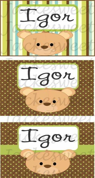 TAG VERDE E MARROM URSO