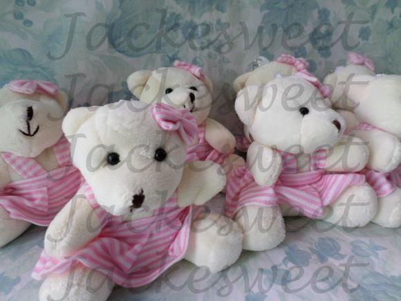Ursinha Creme coleção listras Rosas