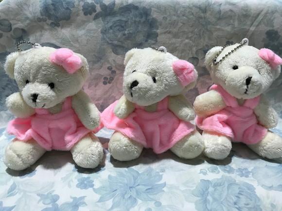 Ursinha Vestido Plush Rosa 20unid