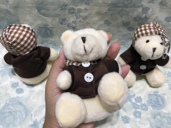 Ursinho Chaveiro Creme Casaco Capuz