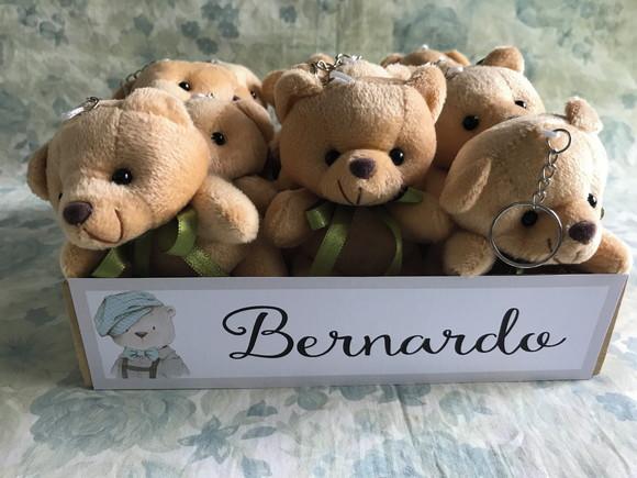 Ursinho Marrom Gravata Verde na Bandeja Personalizada