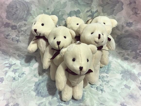 Urso Articulado 13 cm Creme 15unid