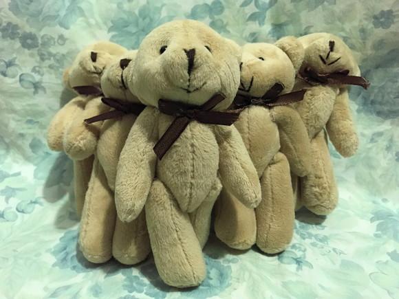 Urso Articulado 13 cm Marrom Claro 26unid