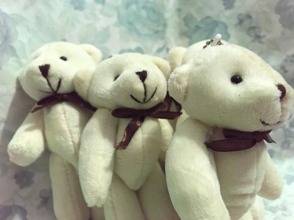 Urso Articulado 13 cm Creme 15unid