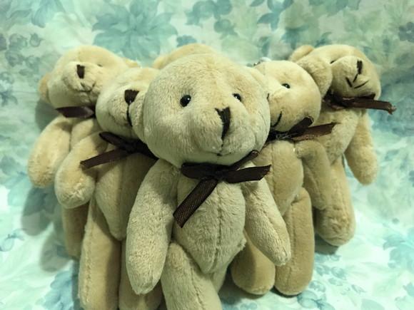 Urso Articulado 13 cm Marrom Claro 26unid