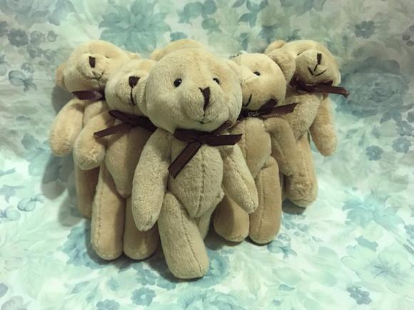Urso Articulado 13 cm Marrom Claro 26unid